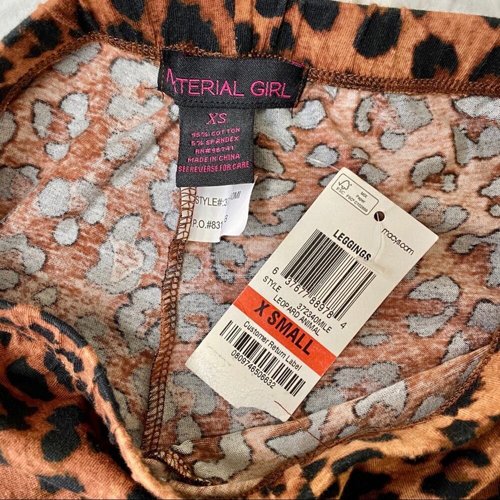 Material Girl Leopard Print Elastic Band Stretch Casual Leggings Size XS - Picture 8 of 8